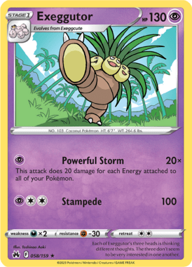 Crown Zenith - 058/159 - Exeggutor - Pokemon kaarten Kopen - LuiopZondag TCG Store Assen