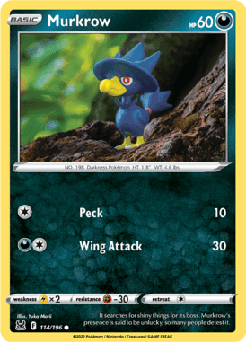 Lost Origin - 114/196 - Murkrow - LuiopZondag.nl