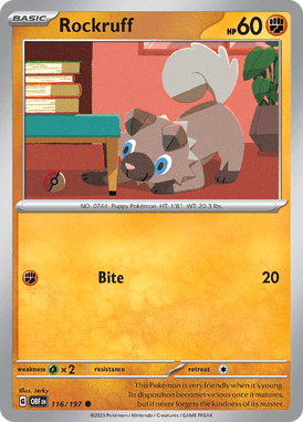 Obsidian Flames - 116/197 - Rockruff - Pokemon kaarten Kopen - LuiopZondag TCG Store Assen