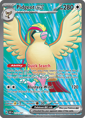 Obsidian Flames - 217/197 - Pidgeot ex - Pokemon kaarten Kopen - LuiopZondag TCG Store Assen