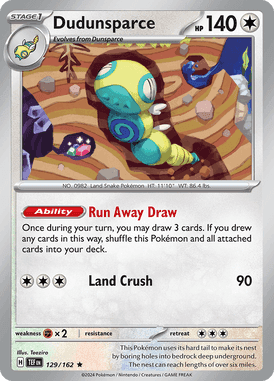 Temporal Forces - 129/162 - Dudunsparce - Losse Pokemon kaarten Kopen - LuiopZondag TCG Store Assen