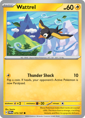 Twilight Masquerade - 075/167 - Wattrel - Losse Pokemon Kopen - LuiopZondag TCG Store Assen