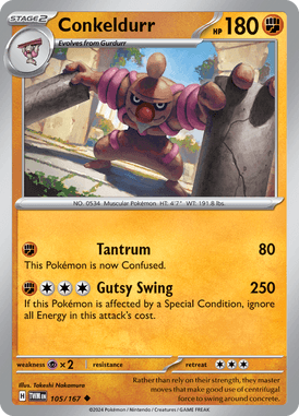 Twilight Masquerade - 105/167 - Conkeldurr - Losse Pokemon Kopen - LuiopZondag TCG Store Assen