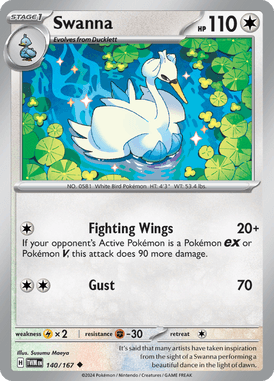 Twilight Masquerade - 140/167 - Swanna - Losse Pokemon Kopen - LuiopZondag TCG Store Assen