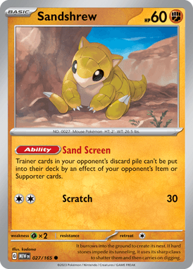 151 - 027/165 - Sandshrew - Pokemon kaarten Kopen - LuiopZondag TCG Store Assen