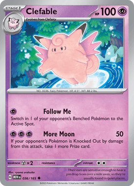 151 - 036/165 - Clefable - Pokemon kaarten Kopen - LuiopZondag TCG Store Assen