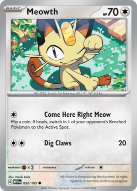 151 - 052/165 - Meowth - Pokemon kaarten Kopen - LuiopZondag TCG Store Assen