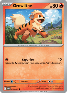 151 - 058/165 - Growlithe - Pokemon kaarten Kopen - LuiopZondag TCG Store Assen