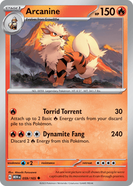 151 - 059/165 - Arcanine - Pokemon kaarten Kopen - LuiopZondag TCG Store Assen