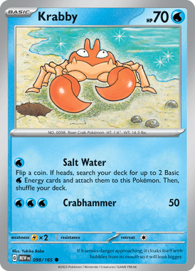 151 - 098/165 - Krabby - Pokemon kaarten Kopen - LuiopZondag TCG Store Assen