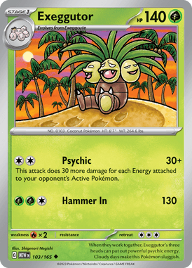 151 - 103/165 - Exeggutor - Pokemon kaarten Kopen - LuiopZondag TCG Store Assen