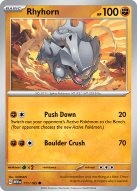 151 - 111/165 - Rhyhorn - Pokemon kaarten Kopen - LuiopZondag TCG Store Assen