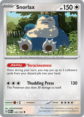 151 - 143/165 - Snorlax - Pokemon kaarten Kopen - LuiopZondag TCG Store Assen