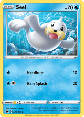 Crown Zenith - 029/159 - Seel - Pokemon kaarten Kopen - LuiopZondag TCG Store Assen