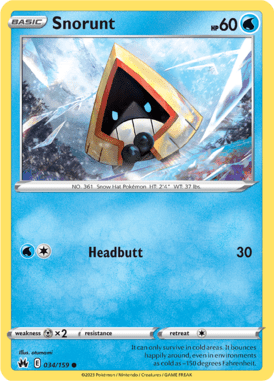 Crown Zenith - 034/159 - Snorunt - Pokemon kaarten Kopen - LuiopZondag TCG Store Assen