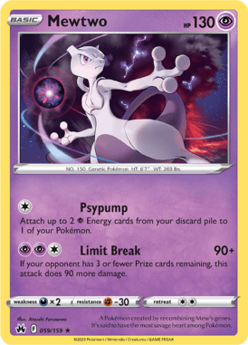 Crown Zenith - 059/159 - Mewtwo - Pokemon kaarten Kopen - LuiopZondag TCG Store Assen