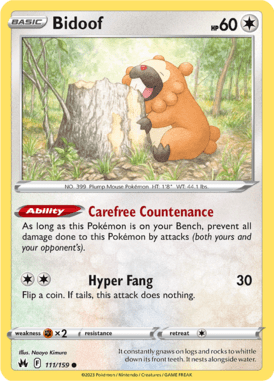 Crown Zenith - 111/159 - Bidoof - Pokemon kaarten Kopen - LuiopZondag TCG Store Assen