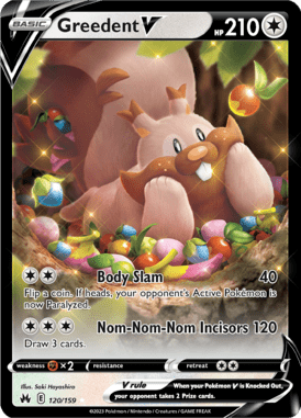 Crown Zenith - 120/159 - Greedent V - Pokemon kaarten Kopen - LuiopZondag TCG Store Assen