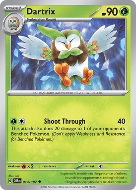 Obsidian Flames - 014/197 - Dartrix - Pokemon kaarten Kopen - LuiopZondag TCG Store Assen