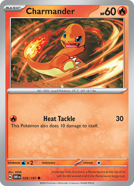 Obsidian Flames - 026/197 - Charmander - Pokemon kaarten Kopen - LuiopZondag TCG Store Assen