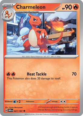 Obsidian Flames - 027/197 - Charmeleon - Pokemon kaarten Kopen - LuiopZondag TCG Store Assen