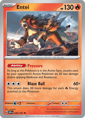 Obsidian Flames - 030/197 - Entei - Pokemon kaarten Kopen - LuiopZondag TCG Store Assen