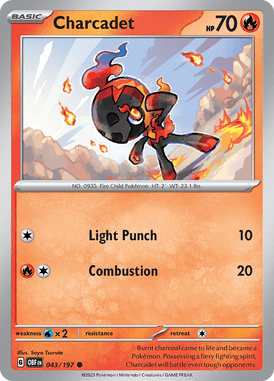 Obsidian Flames - 043/197 - Charcadet - Pokemon kaarten Kopen - LuiopZondag TCG Store Assen