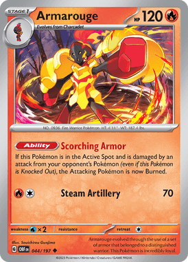 Obsidian Flames - 044/197 - Armarouge - Pokemon kaarten Kopen - LuiopZondag TCG Store Assen
