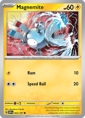 Obsidian Flames - 063/197 - Magnemite - Pokemon kaarten Kopen - LuiopZondag TCG Store Assen