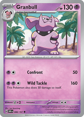 Obsidian Flames - 088/197 - Granbull - Pokemon kaarten Kopen - LuiopZondag TCG Store Assen