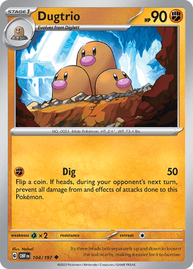 Obsidian Flames - 104/197 - Dugtrio - Pokemon kaarten Kopen - LuiopZondag TCG Store Assen