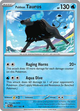 Paldea Evolved - 041/193 - Paldean Tauros - Pokemon kaarten Kopen - LuiopZondag TCG Store Assen