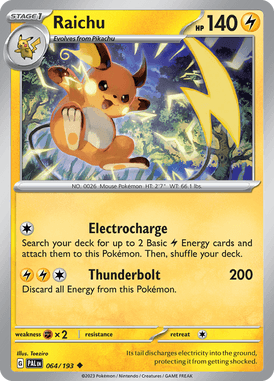 Paldea Evolved - 064/193 - Raichu - Pokemon kaarten Kopen - LuiopZondag TCG Store Assen