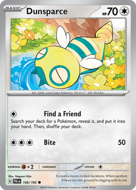 Paldea Evolved - 156/193 - Dunsparce - Pokemon kaarten Kopen - LuiopZondag TCG Store Assen