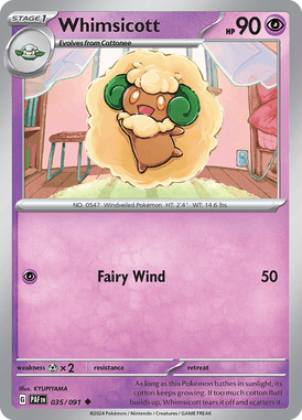 Paldean Fates - 035/091 - Whimsicott - Losse Pokemon kaarten Kopen - LuiopZondag TCG Store Assen