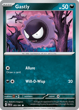 Paldean Fates - 055/091 - Gastly - Losse Pokemon kaarten Kopen - LuiopZondag TCG Store Assen