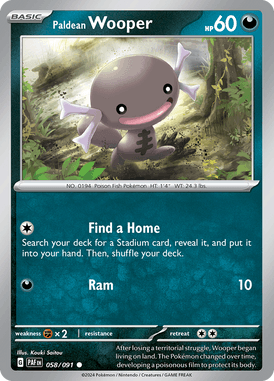 Paldean Fates - 058/091 - Paldean Wooper - Losse Pokemon kaarten Kopen - LuiopZondag TCG Store Assen
