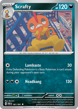 Paldean Fates - 061/091 - Scrafty - Losse Pokemon kaarten Kopen - LuiopZondag TCG Store Assen