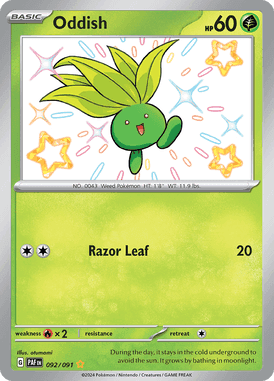 Paldean Fates - 092/091 - Oddish - Losse Pokemon kaarten Kopen - LuiopZondag TCG Store Assen