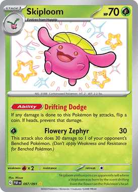 Paldean Fates - 097/091 - Skiploom - Shiny Pokemon kaarten Kopen - LuiopZondag TCG Store Assen