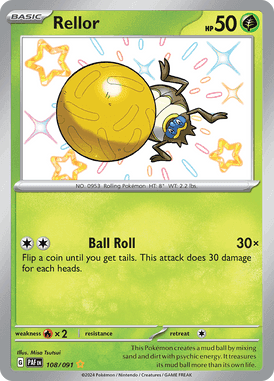 Paldean Fates - 108/091 - Rellor - Shiny Pokemon kaarten Kopen - LuiopZondag TCG Store Assen