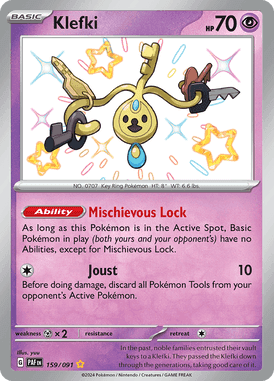 Paldean Fates - 159/091 - Klefki - Shiny Pokemon kaarten Kopen - LuiopZondag TCG Store Assen