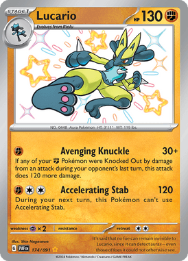 Paldean Fates - 174/091 - Lucario - Shiny Pokemon kaarten Kopen - LuiopZondag TCG Store Assen