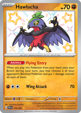 Paldean Fates - 175/091 - Hawlucha - Shiny Pokemon kaarten Kopen - LuiopZondag TCG Store Assen