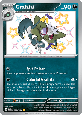 Paldean Fates - 190/091 - Grafaiai - Shiny Pokemon kaarten Kopen - LuiopZondag TCG Store Assen