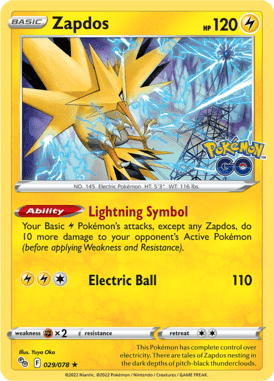 Pokémon GO - 029/078 - Zapdos - LuiopZondag.nl