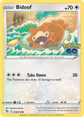 Pokémon GO - 059/078 - Bidoof - LuiopZondag.nl