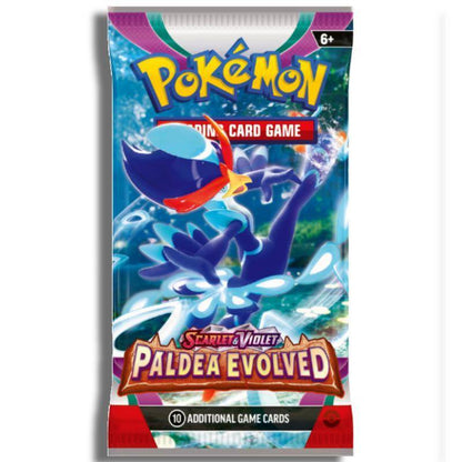 Pokemon boosterpack kopen van Paldea Evolved met 10 kaarten, verkrijgbaar bij Luiopzondag.nl