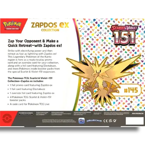 Pokemon 151 Zapdos EX Collection