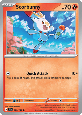 Stellar Crown - 026/142 - Scorbunny - Losse Pokemon Kopen - LuiopZondag TCG Store